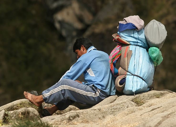 Inca Trail porter in 2010
