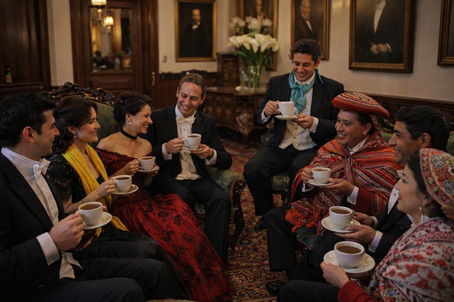 Hora del agasajo en al época colonial
