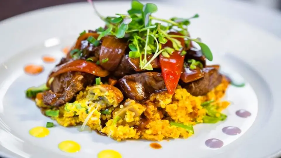 risotto with lomo saltado