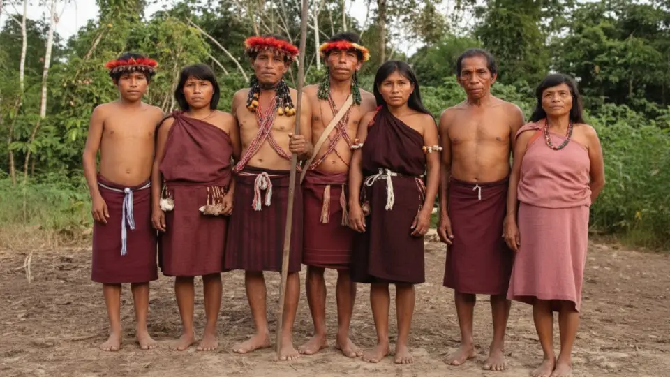 Tribu de la amazonia peruana, que viste traje típico Almuesha