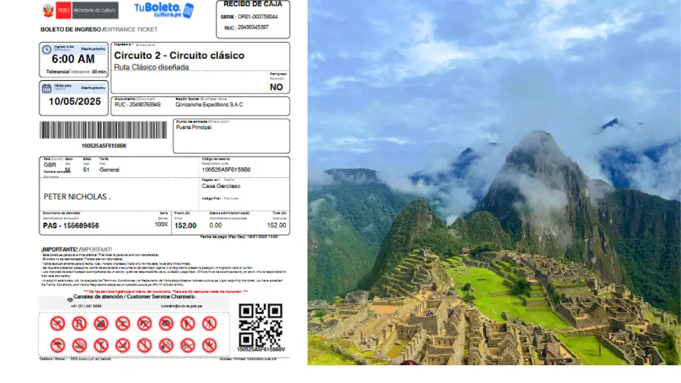 Boleto de ingreso a Machu Picchu Boleto de ingreso a Machu Picchu