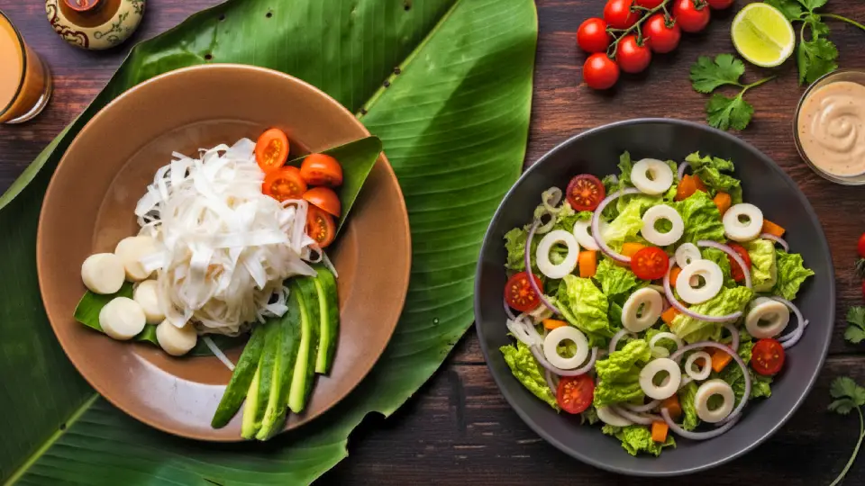Ensalada de chonta y palmito - comida de la selva peruana