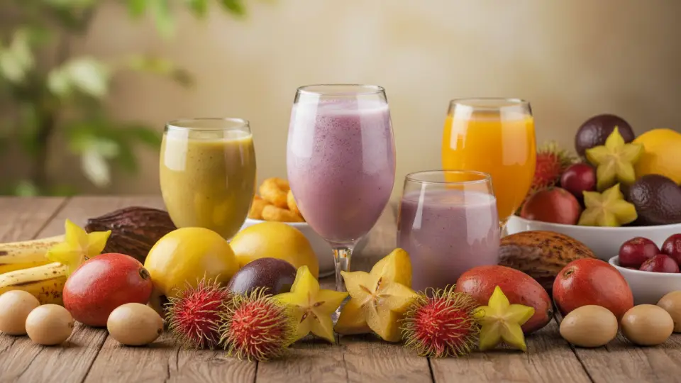 Diversidad de frutas amazónicas sobre la mesa