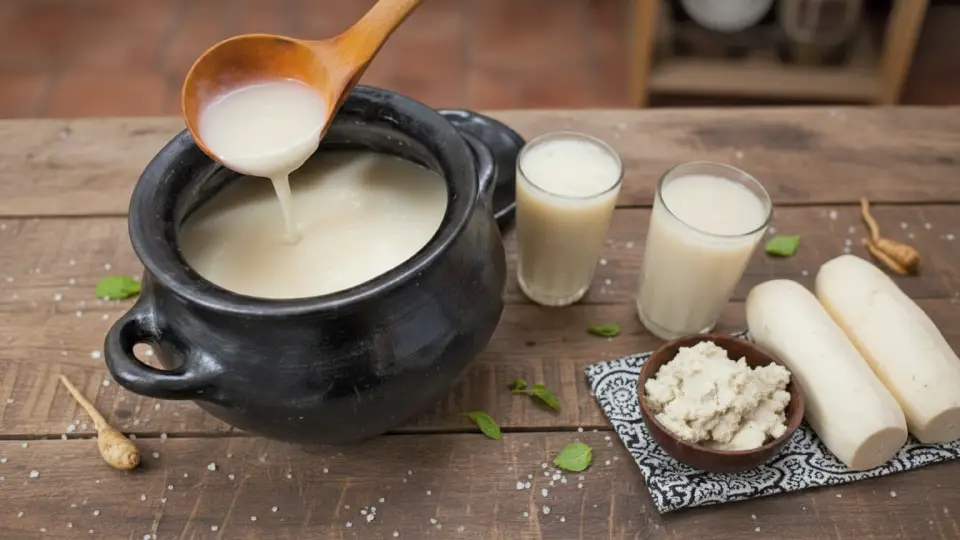 Preparación de Masato en olla de barro