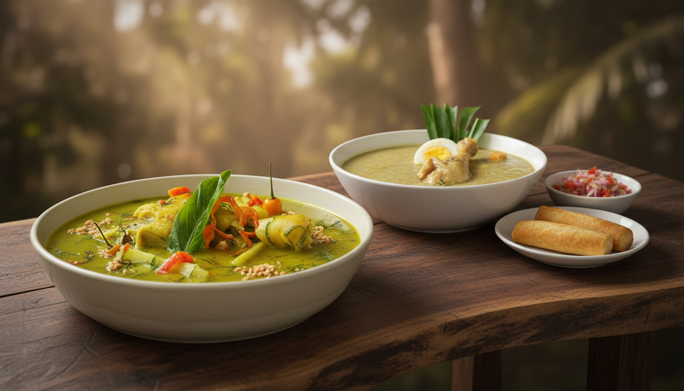 Preparation of inchicapi, a dish from the Peruvian jungle