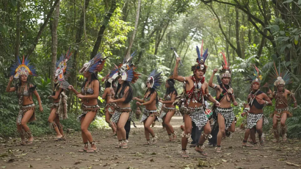 jóvenes bailando danzas de la selva peruana