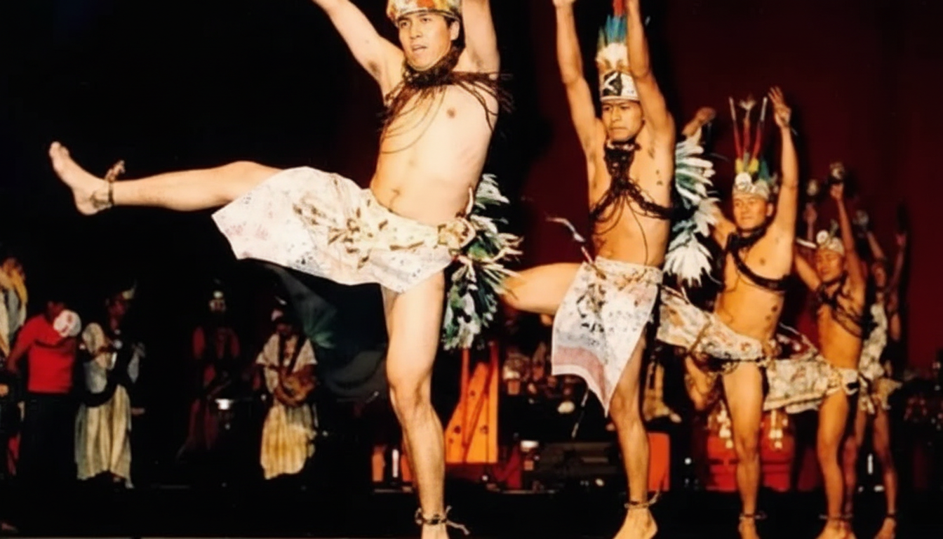 Varones bailando la danza sitaracuy en la selva peruana