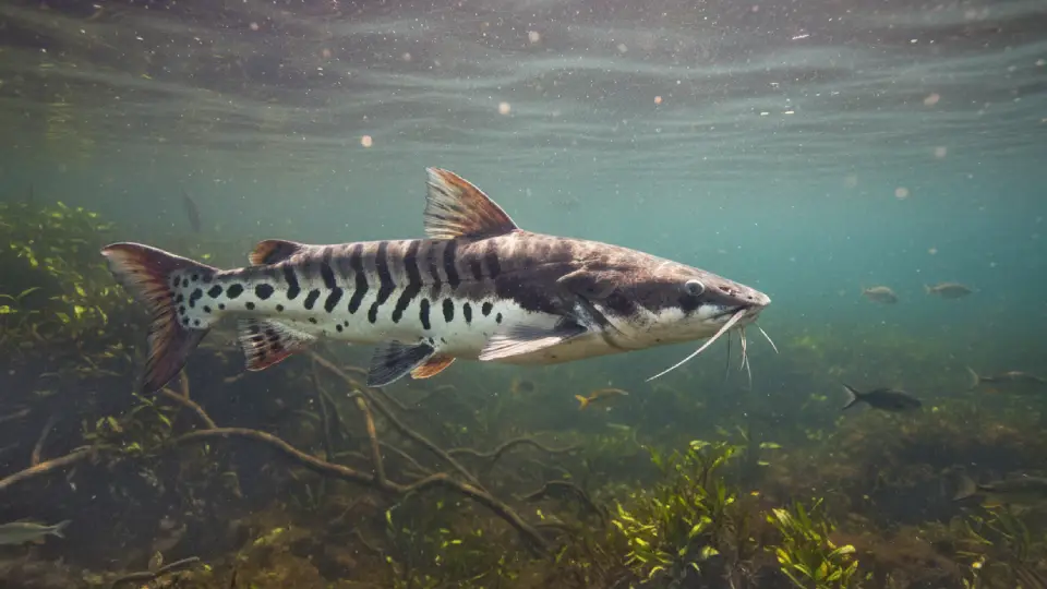Pez doncella de la selva peruana bajo el rio