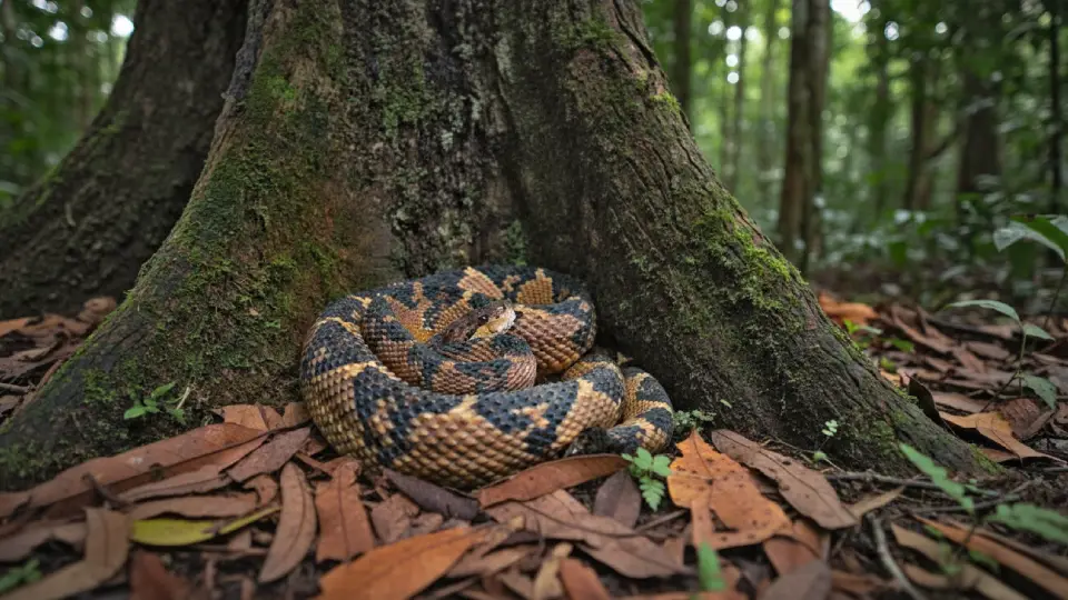 shushupe durmiendo bajo el árbol