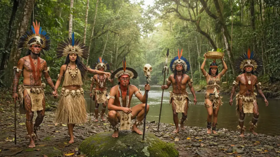 tipical dance in jungle peruvian