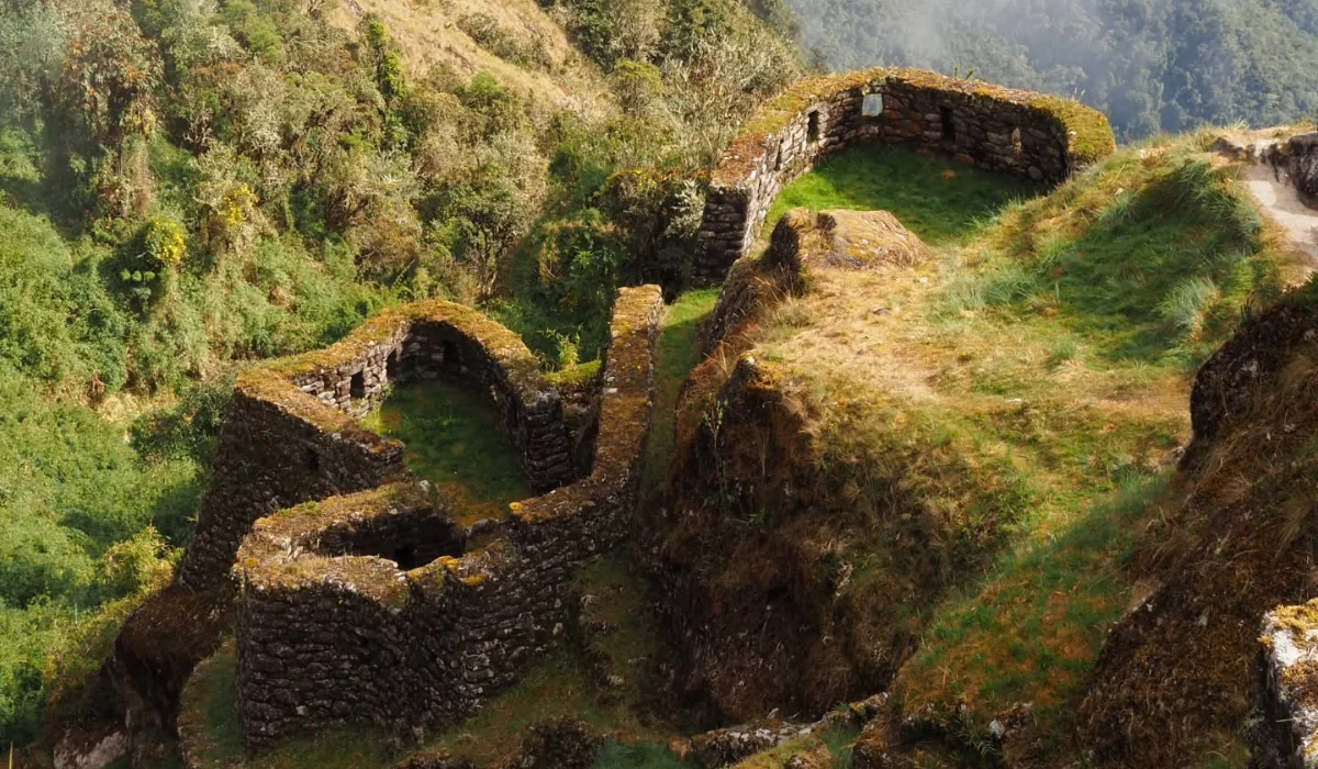 Ancient archaeological ruins and stone walls