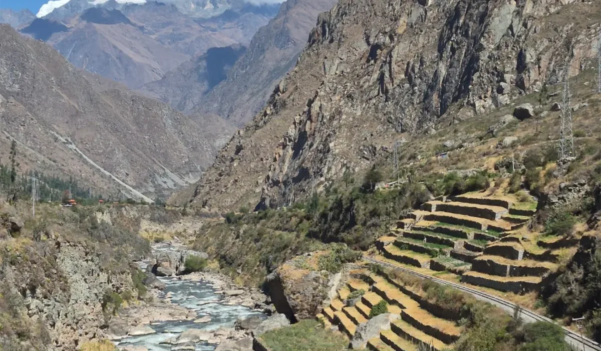 Andean mountain landscape and river valley