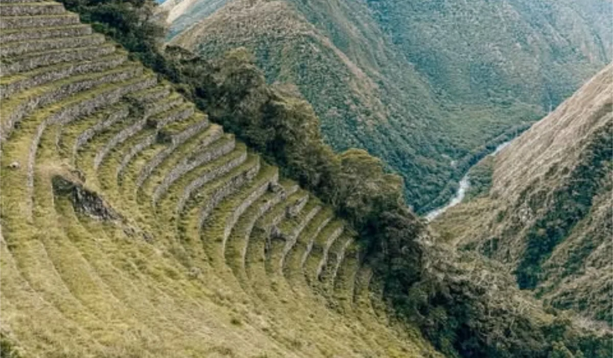 Stunning agricultural terraces in the Andes mountains