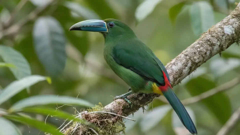 Tucán verde en la selva peruana