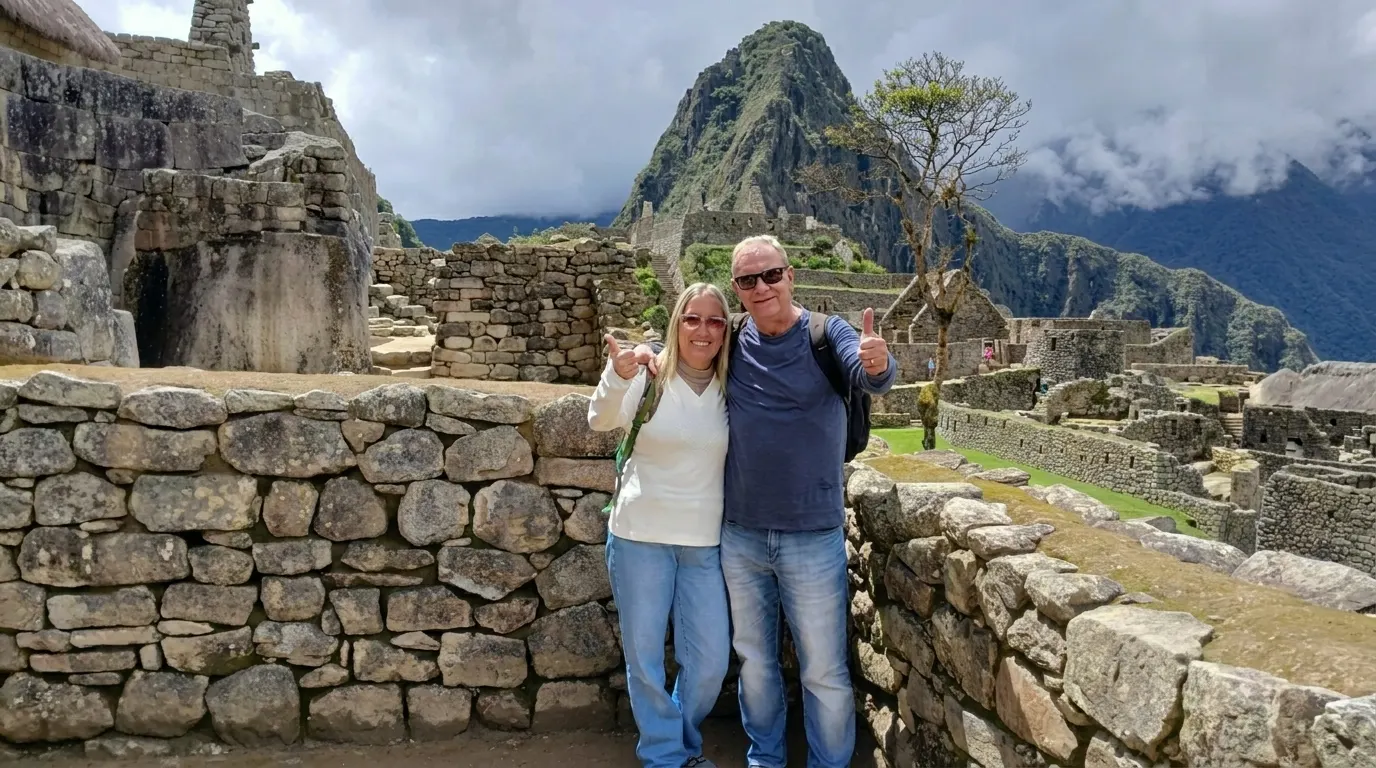 Group of tourists trekking through the sacred sites of Machu Picchu Circuit 3