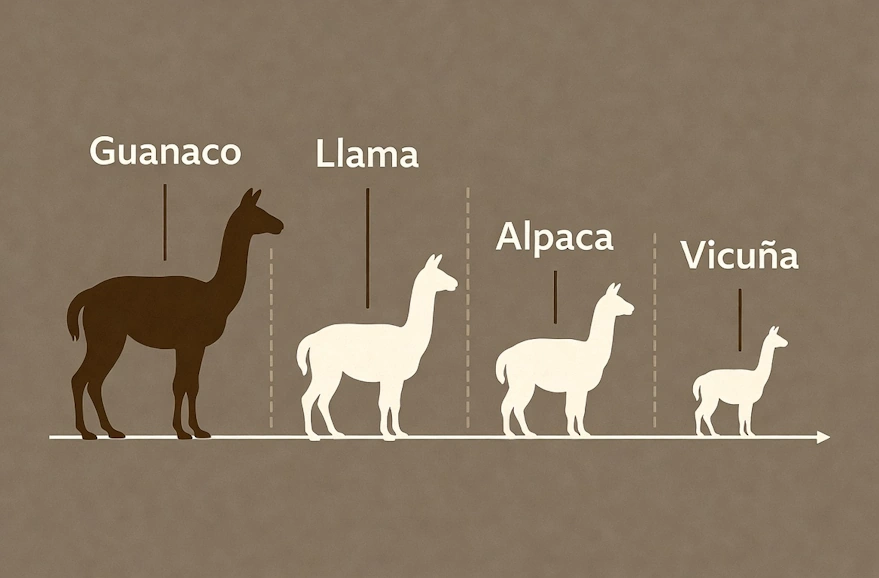 guanaco, vicuña, llama, alpaca