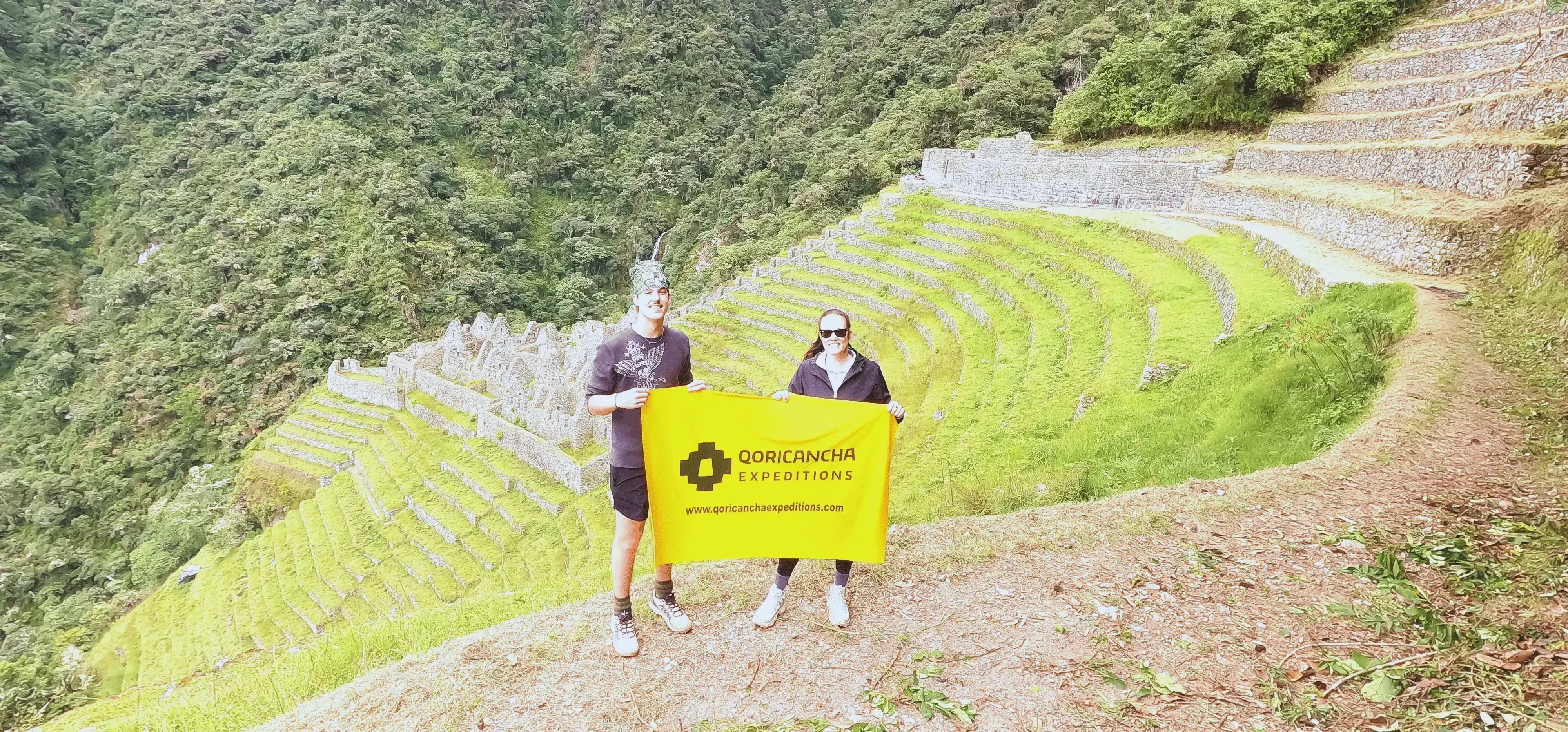Our hikers at Wiñay Wayna Inca site during the 2-day Short Inca Trail.