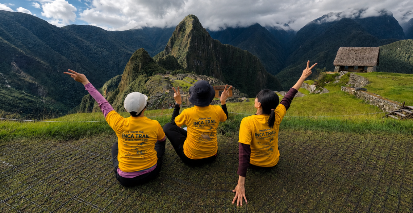 Hikers at Machu Picchu Circuit 1 after the Luxury short Inca Trail hike.