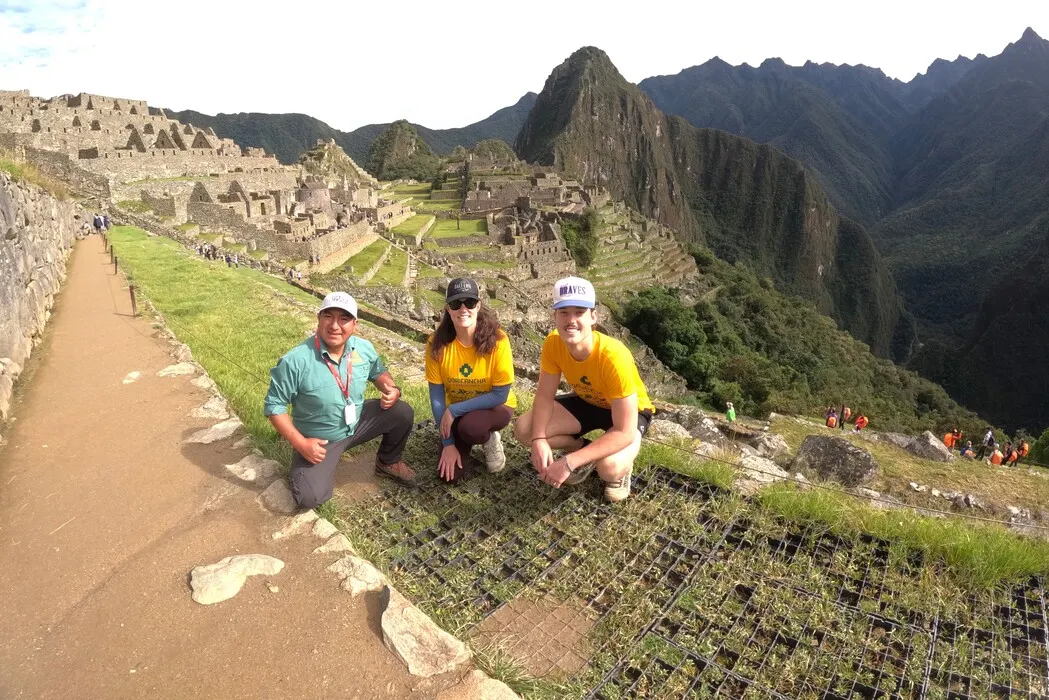 Hikers with our guide at Machu Picchu after the guided tour