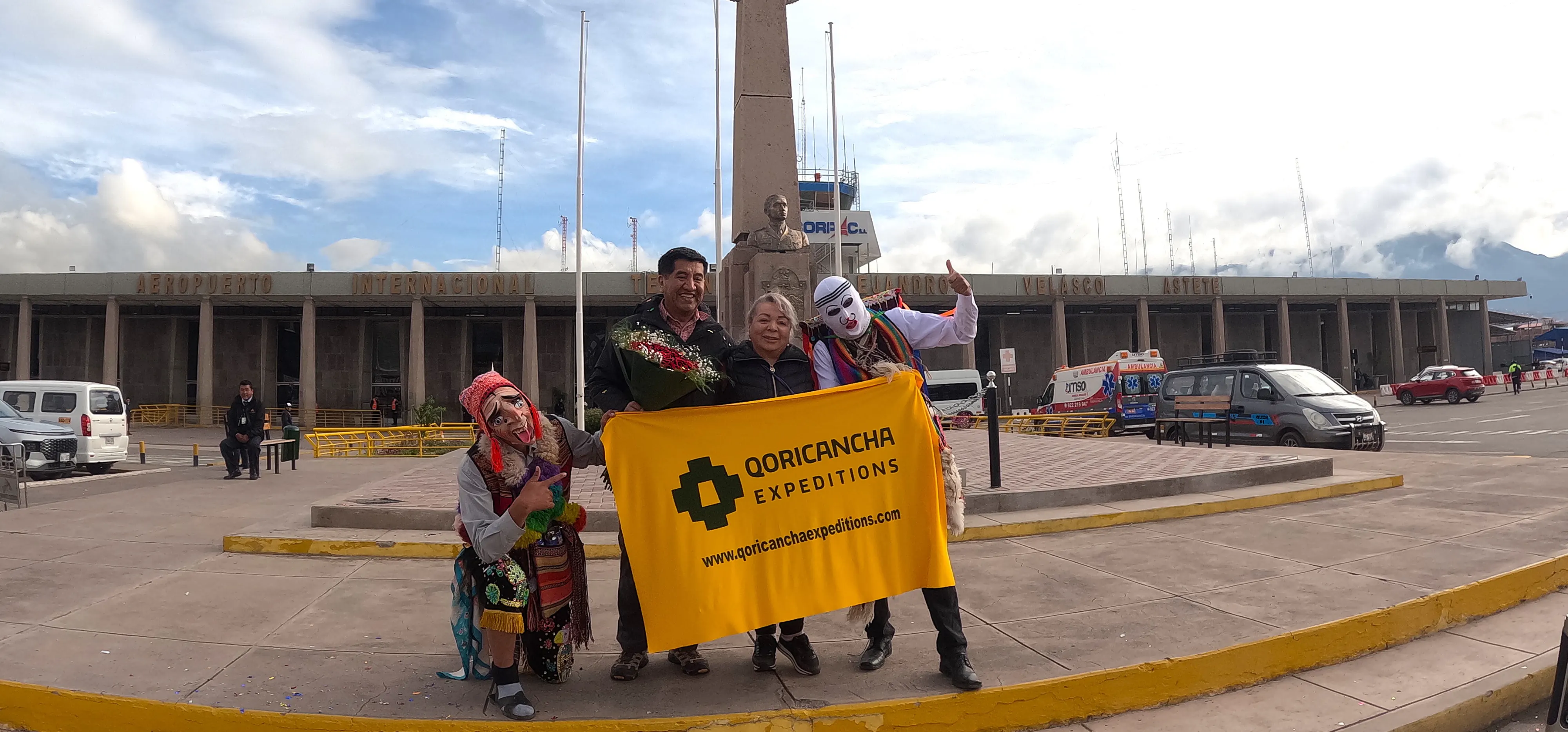 Cultural welcome show in Cusco Peru with traditional dancers
