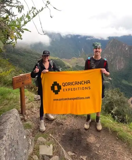 View of Machu Picchu from the Sun Gate with our 2-day hikers.”