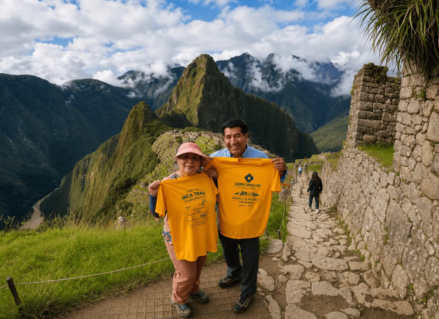 Our guests exploring the panoramic circuit at Machu Picchu