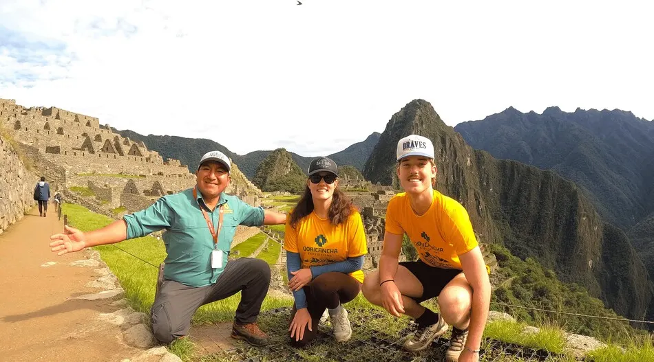 Our travelers exploring Machu Picchu with expert guide Simon