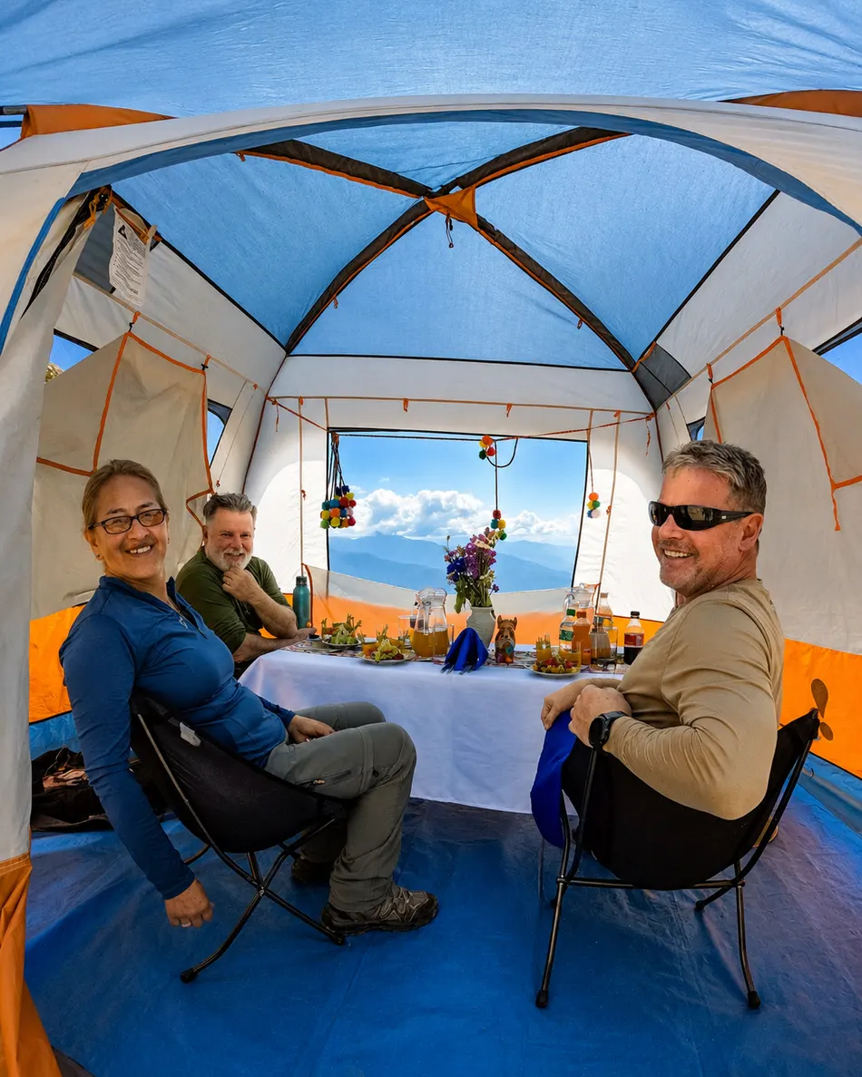luxury inca trail trek - dinning tent
